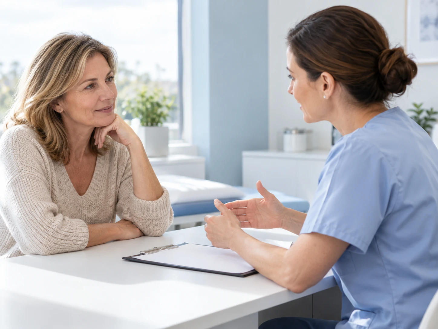 Illustrative image of a hormone health consultation